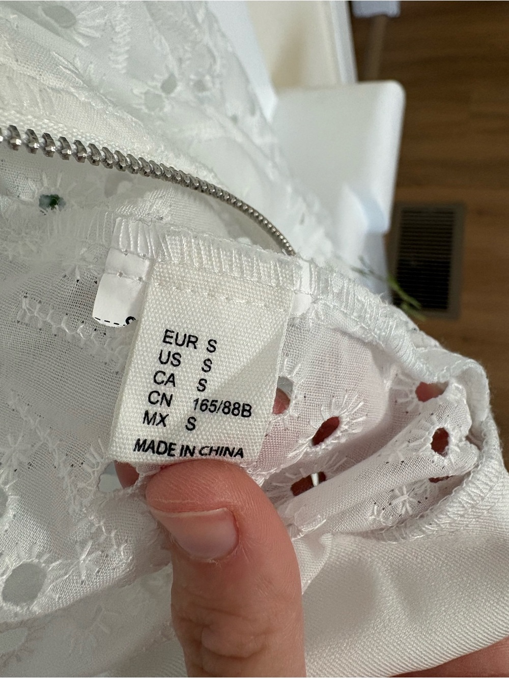 Women's White Eyelet Bomber Jacket - Picture 3 of 5